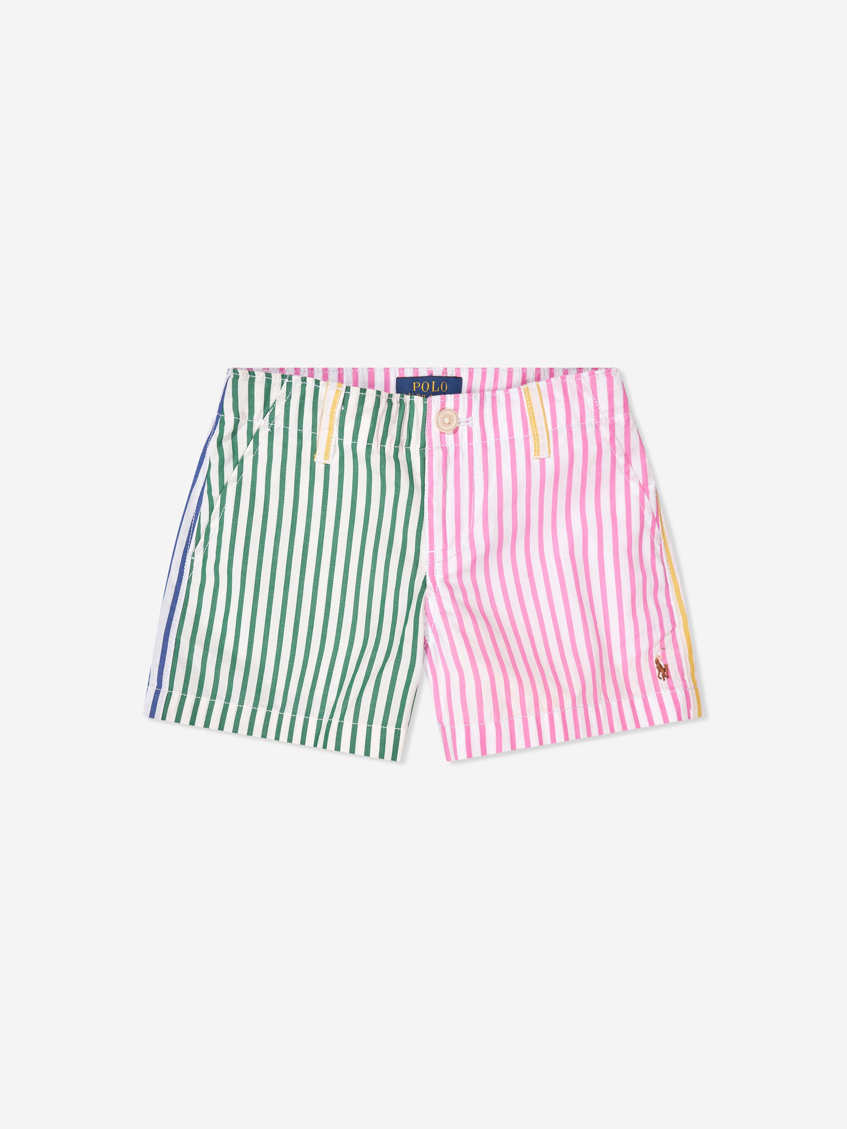 Girls Striped Cotton Shorts in Multicolour