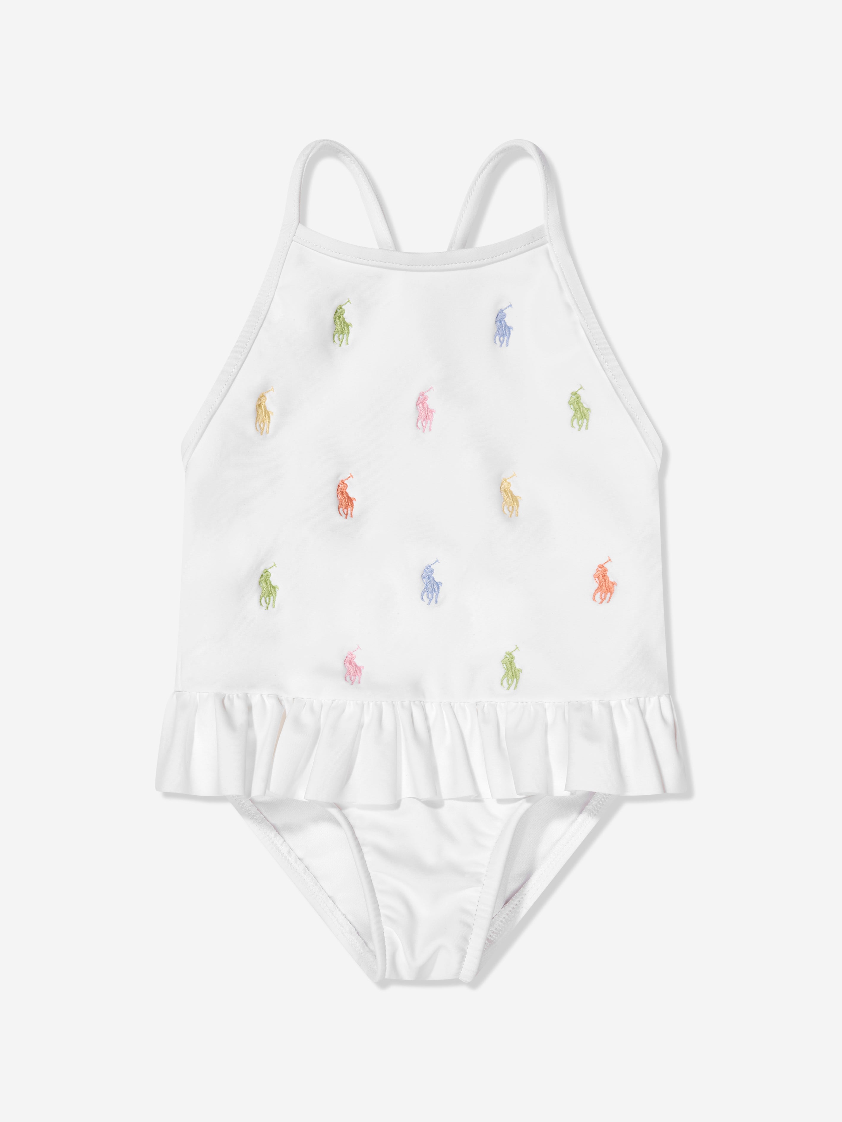 Girls Logo Swimsuit in White