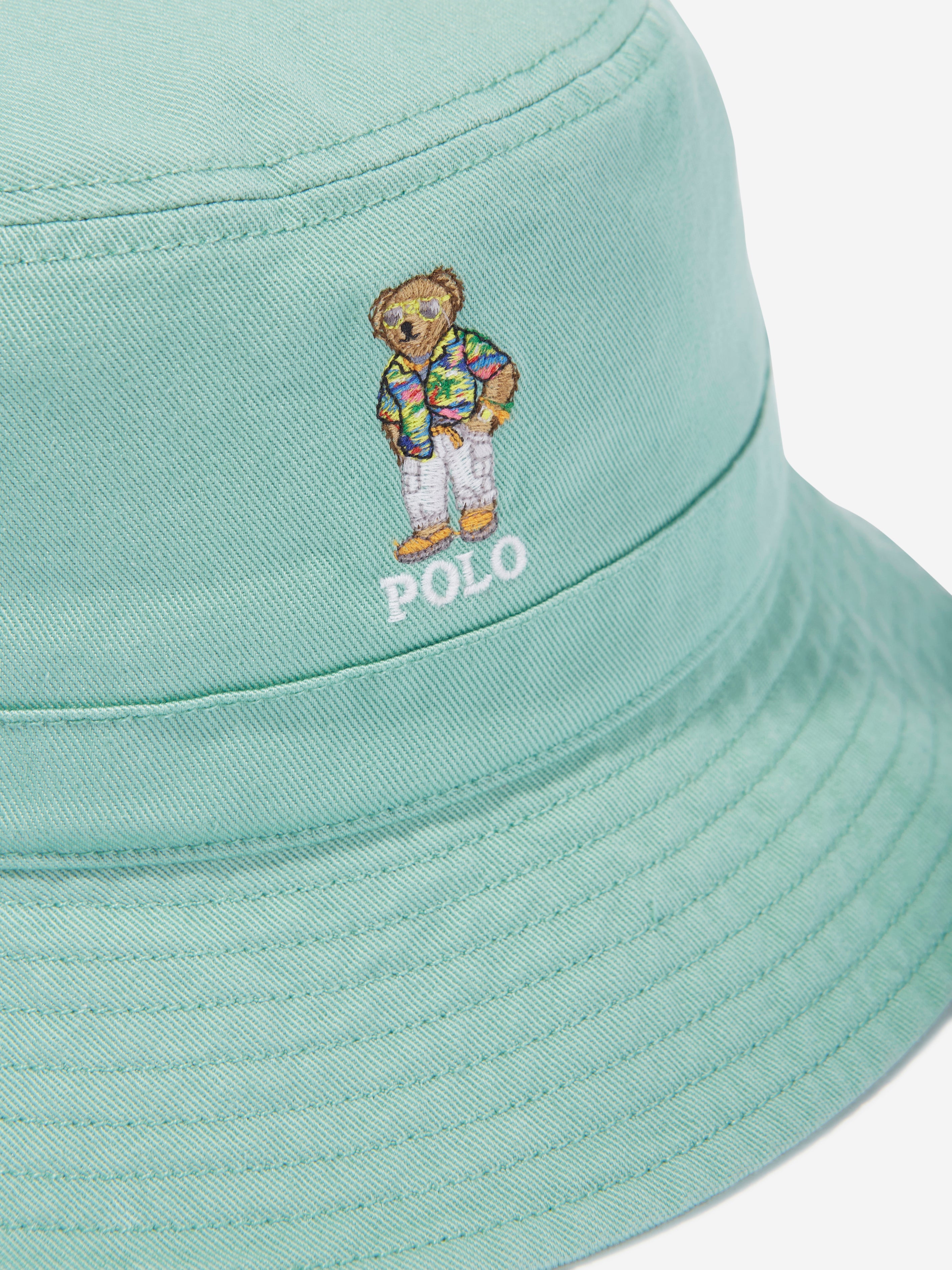 Boys Bear Bucket Hat in Green