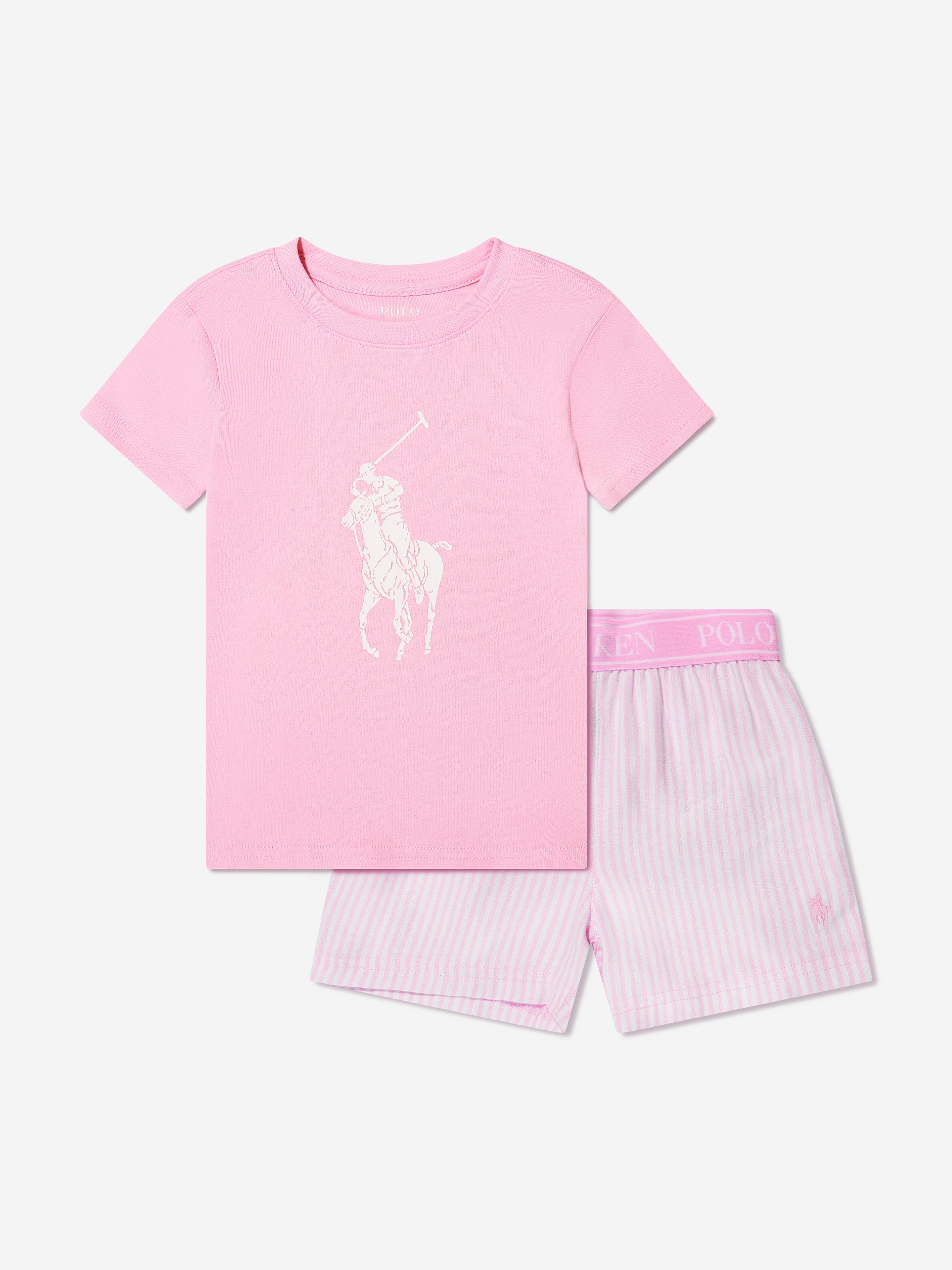 Girls T-Shirt And Shorts Pyjama Set in Pink