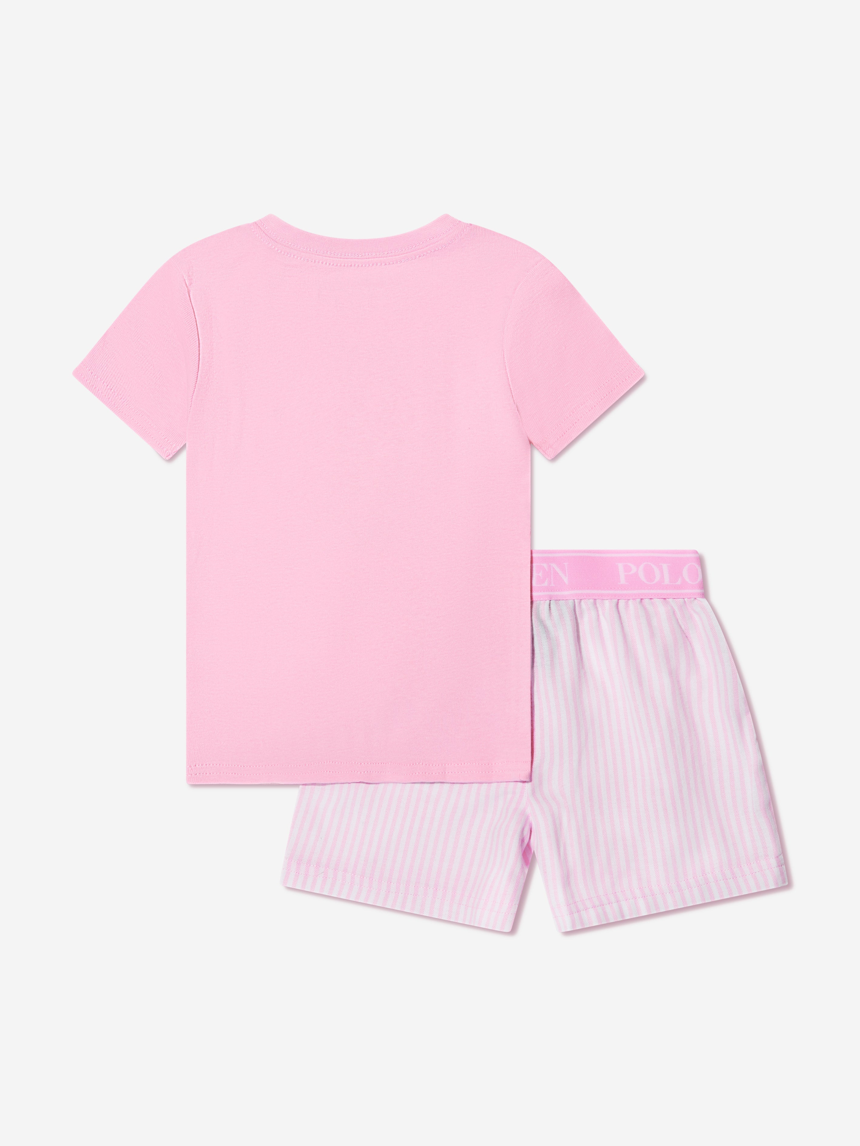 Girls T-Shirt And Shorts Pyjama Set in Pink