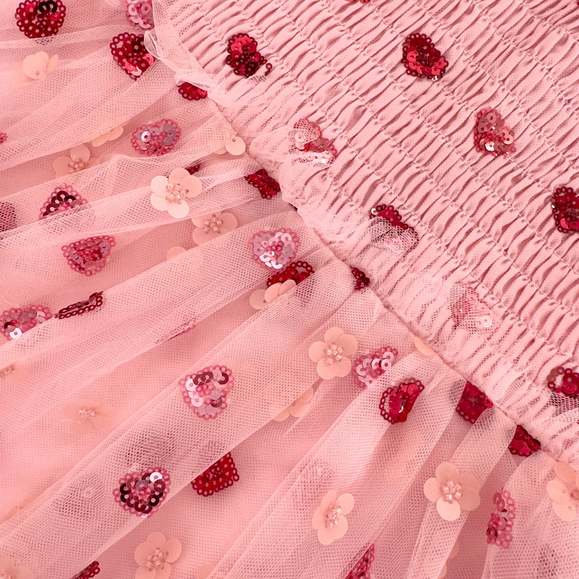 Girls Pink Sequin Tulle Dress