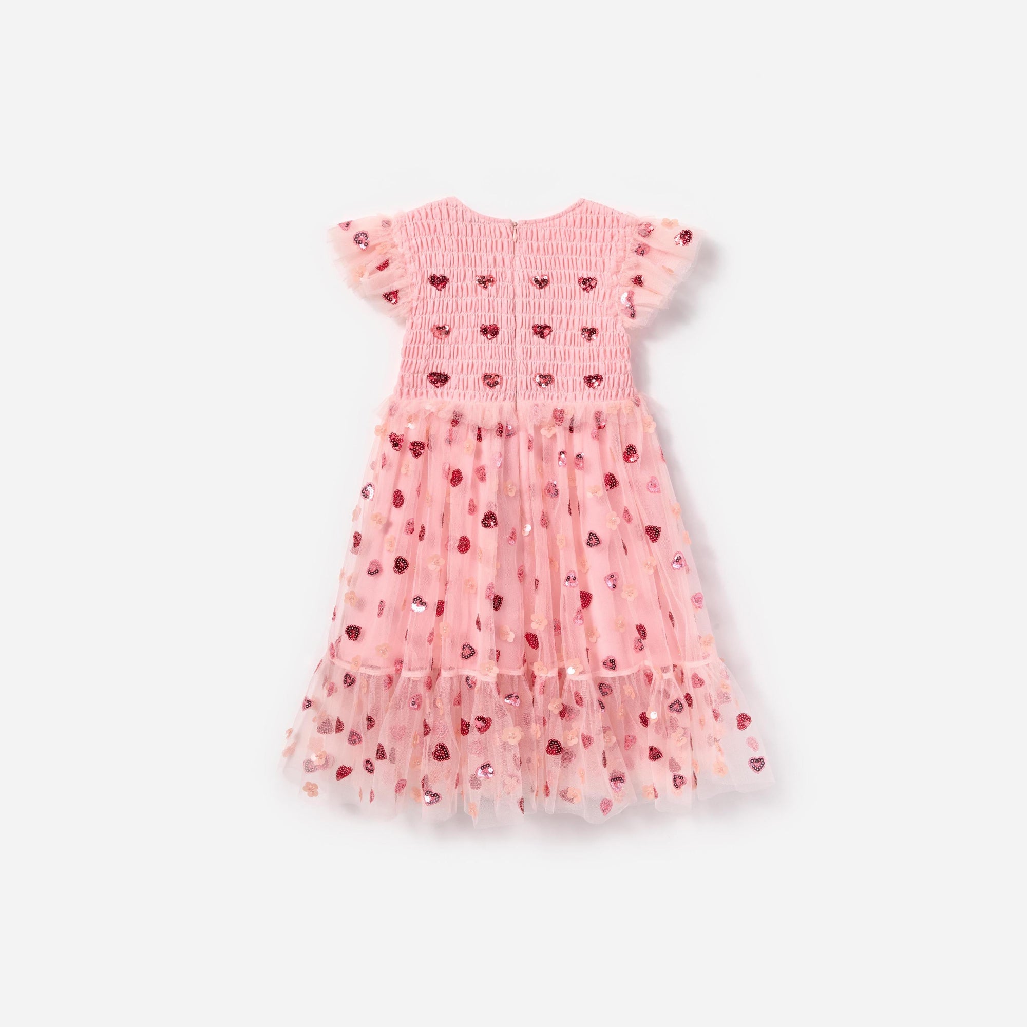 Girls Pink Sequin Tulle Dress