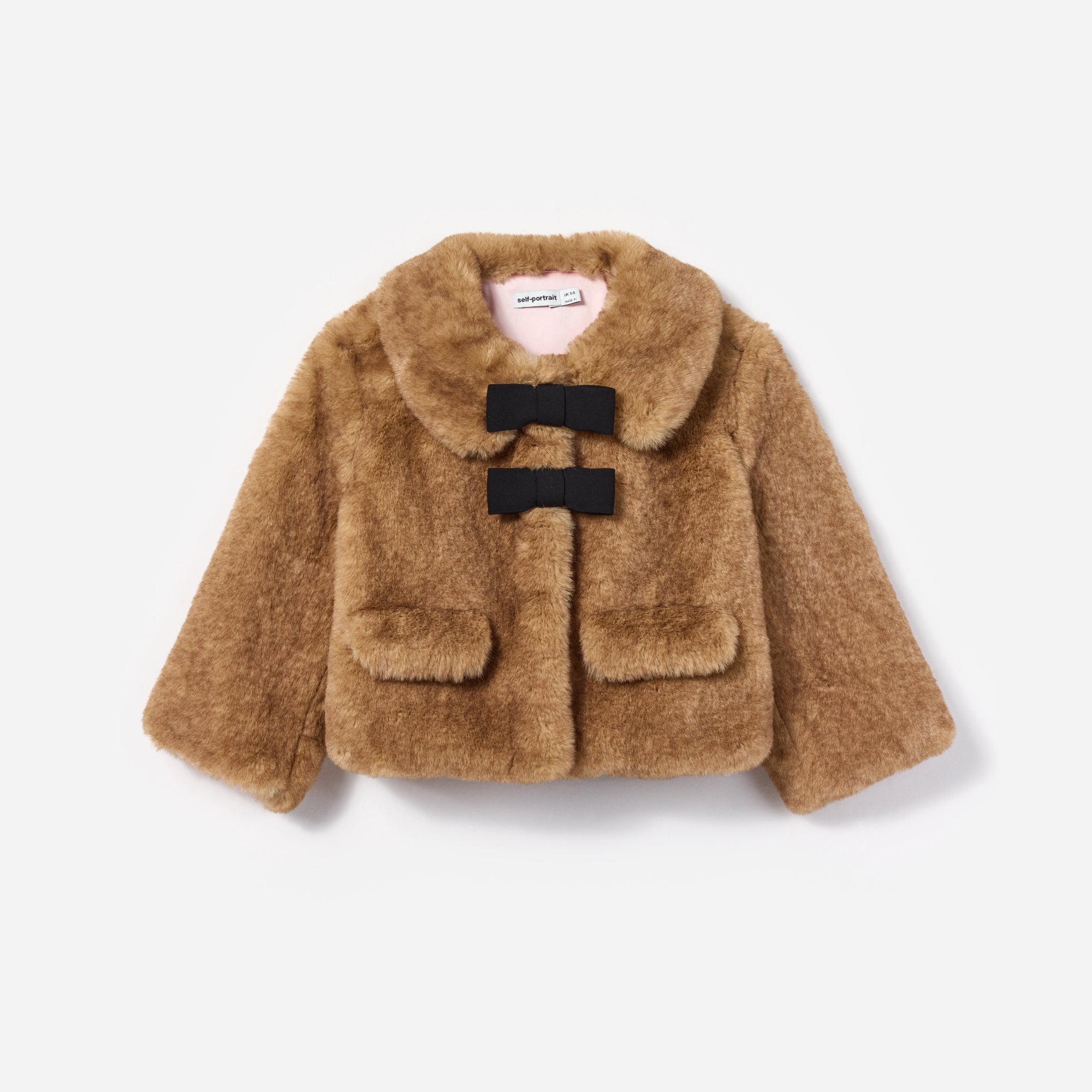 Girls Brown Faux Fur Jacket