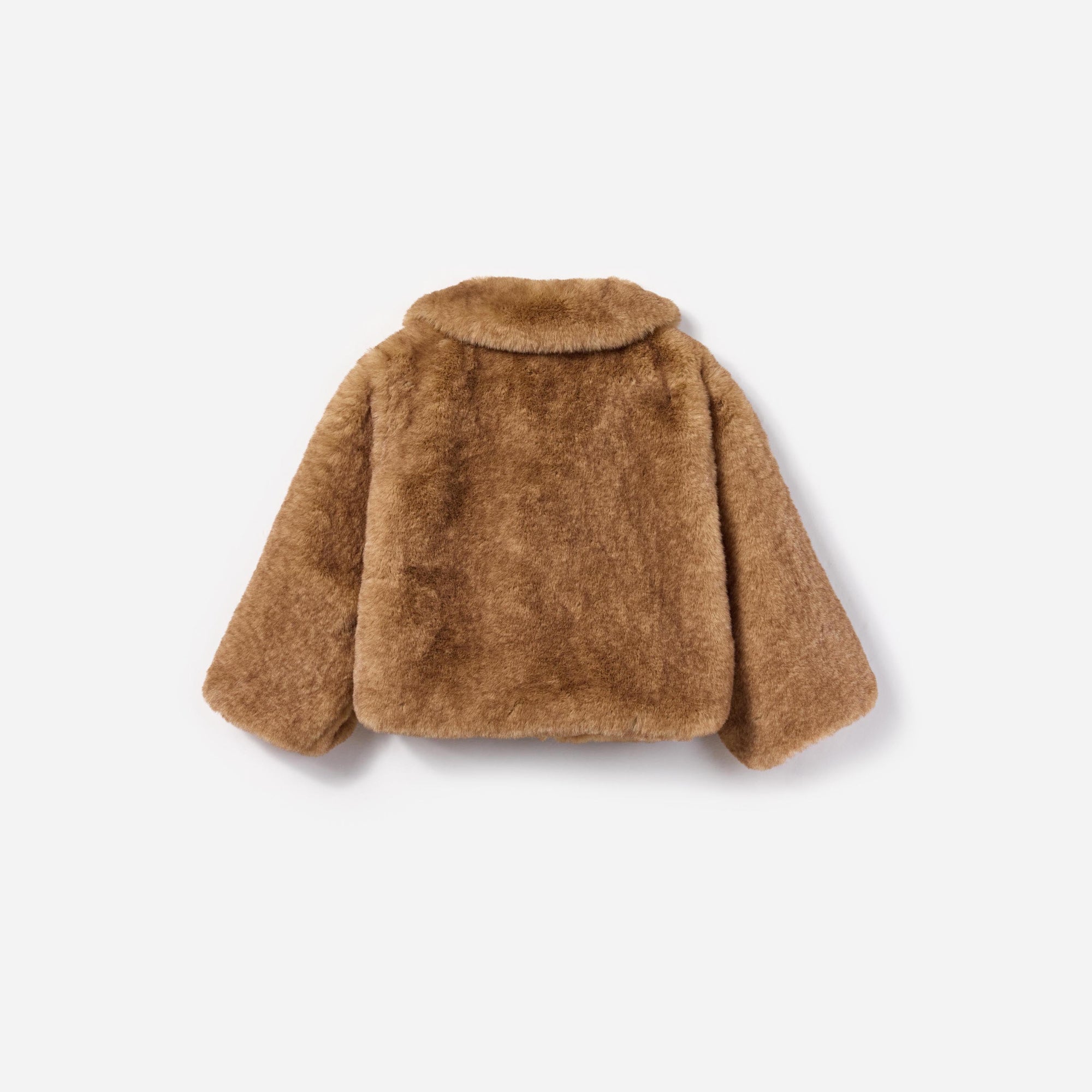 Girls Brown Faux Fur Jacket