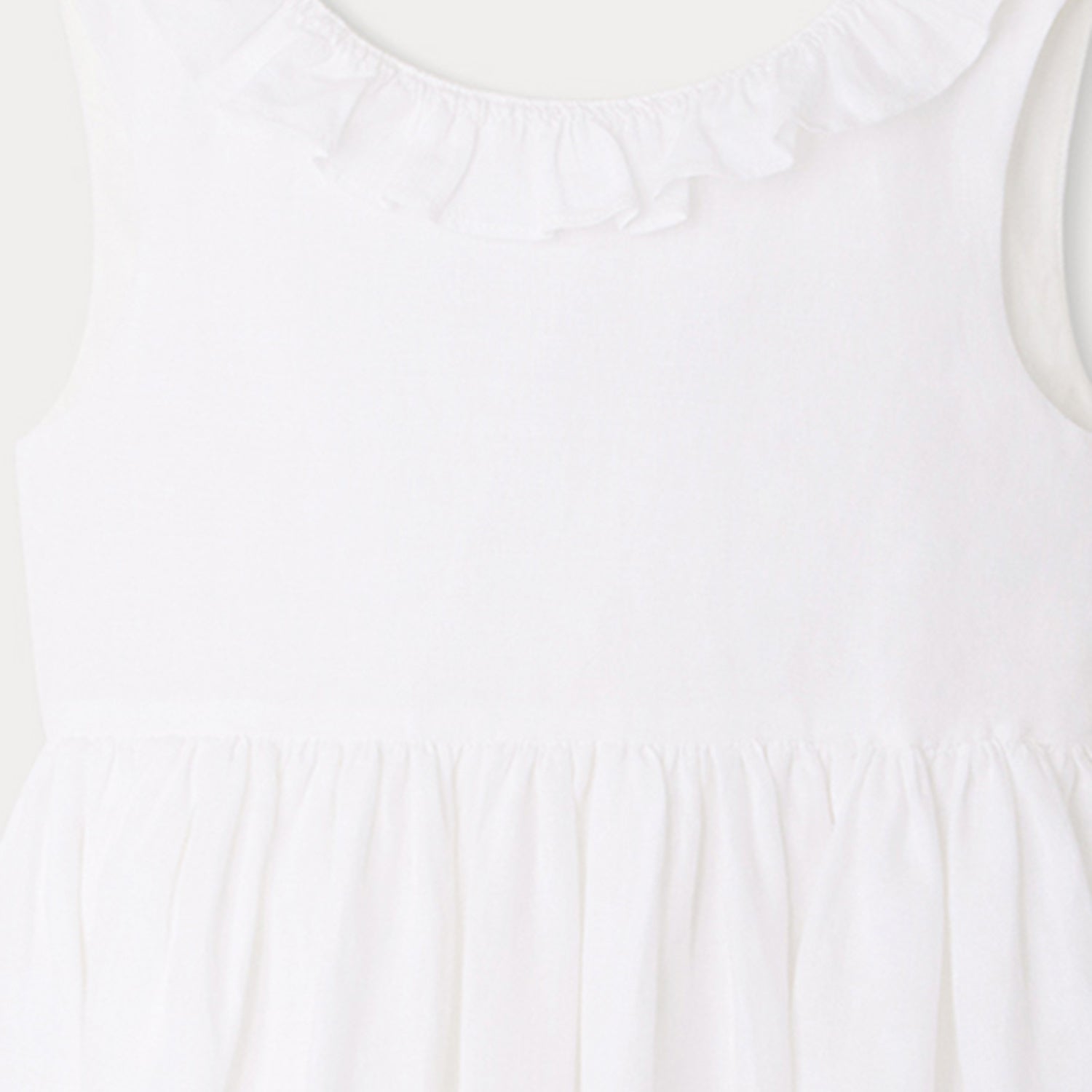 Girls White Linen Dress