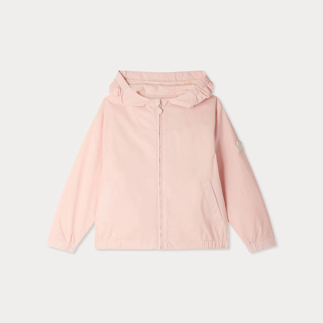 Girls Pink Check Hooded Jacket