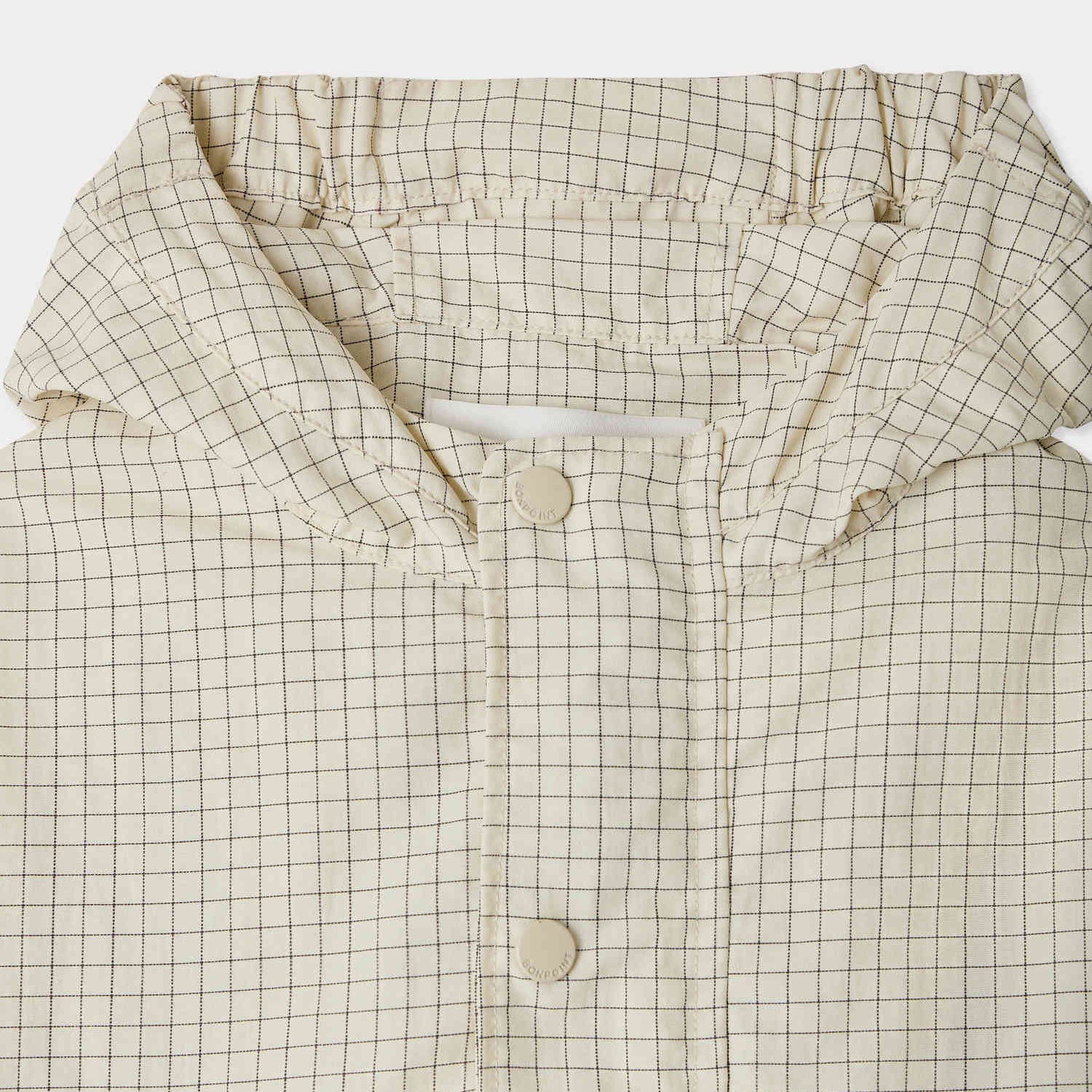 Baby Boys & Girls Ivory Check Hooded Jacket