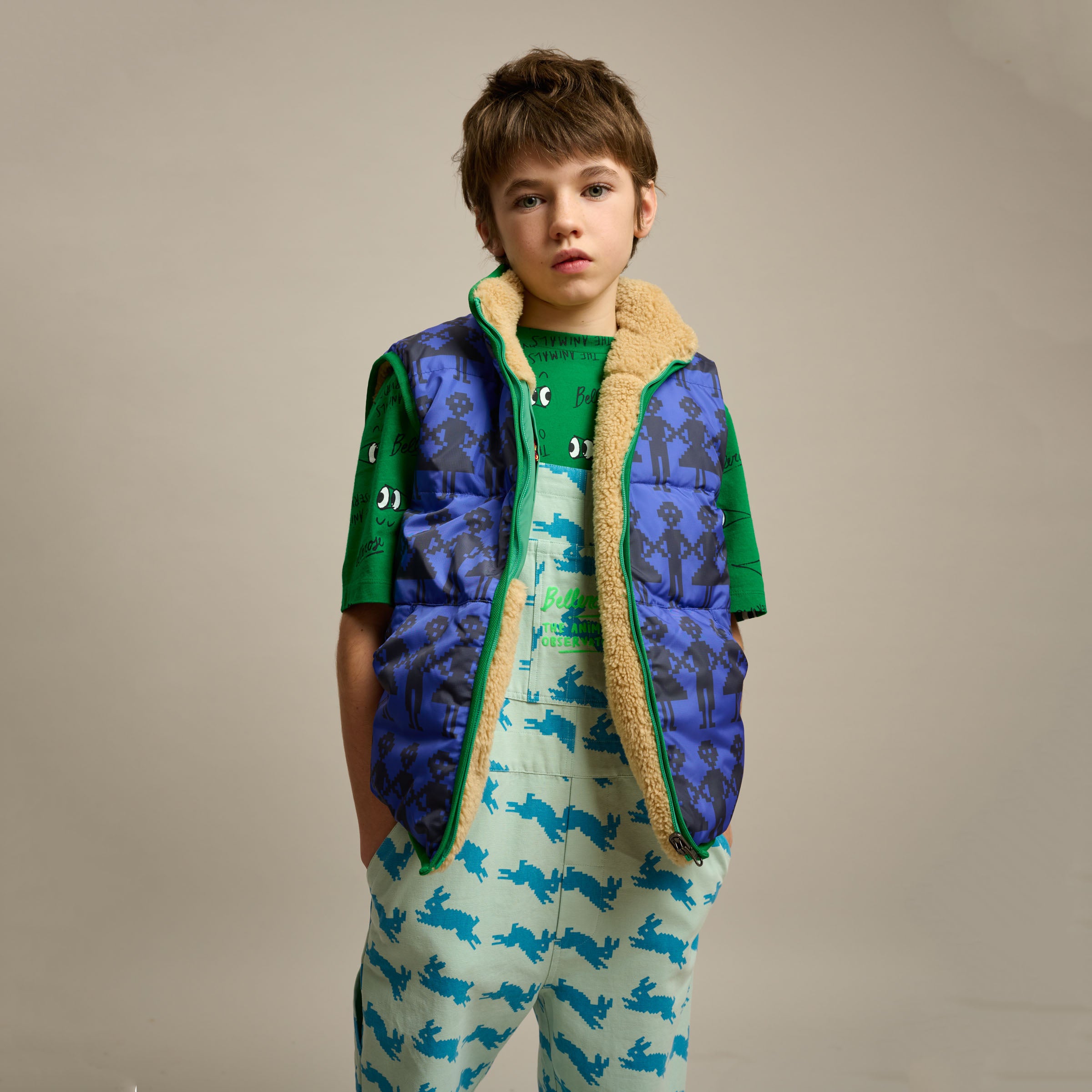 Boys & Girls Blue Reversible Gilet