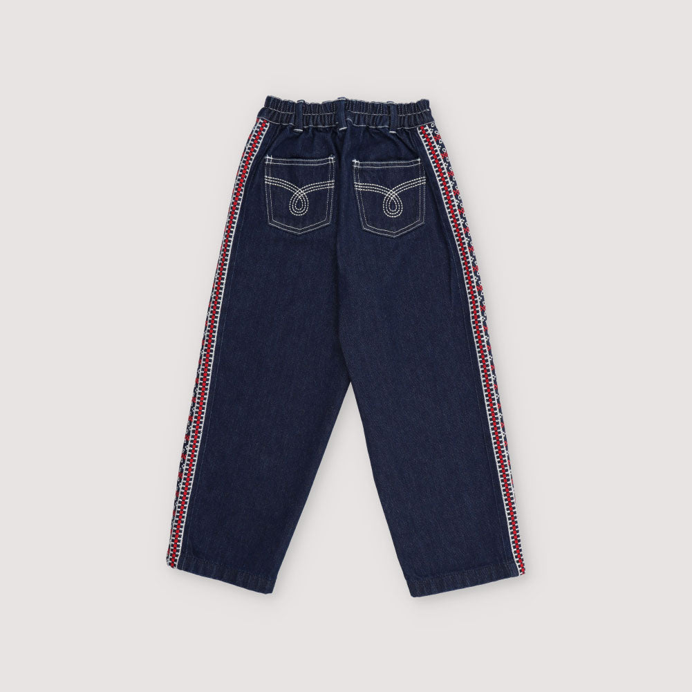 Girls Dark Blue Denim Trousers