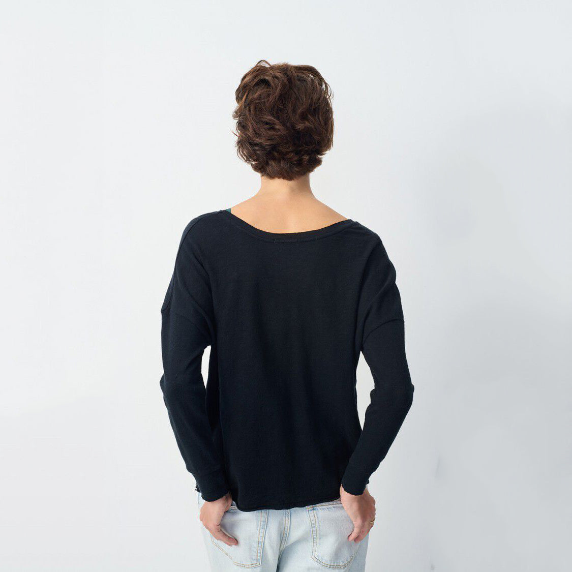 Women Black Cotton T-shirt