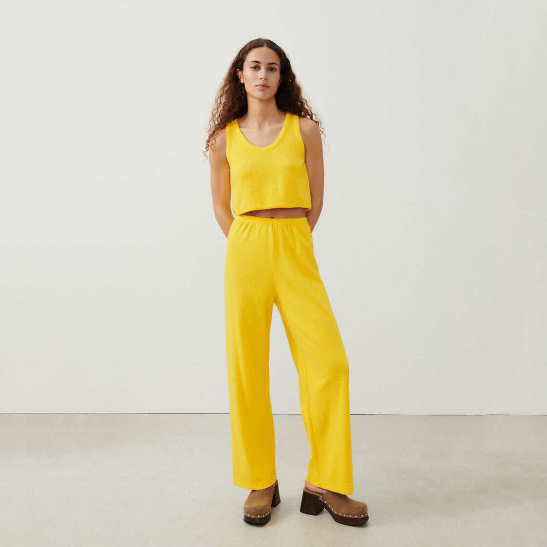 Women Yellow Cotton Trousers