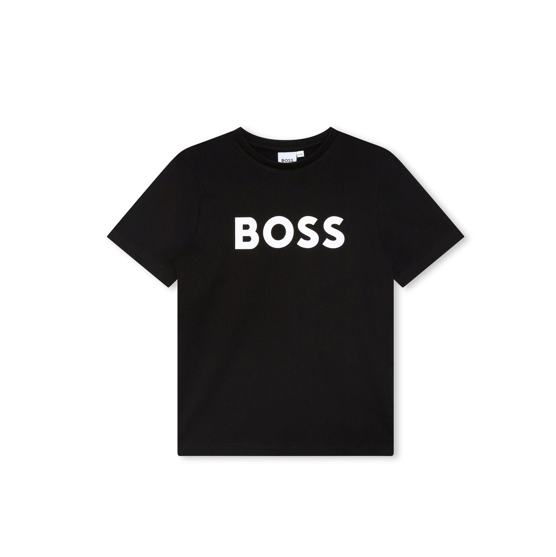 Boys Black Logo Cotton T-Shirt