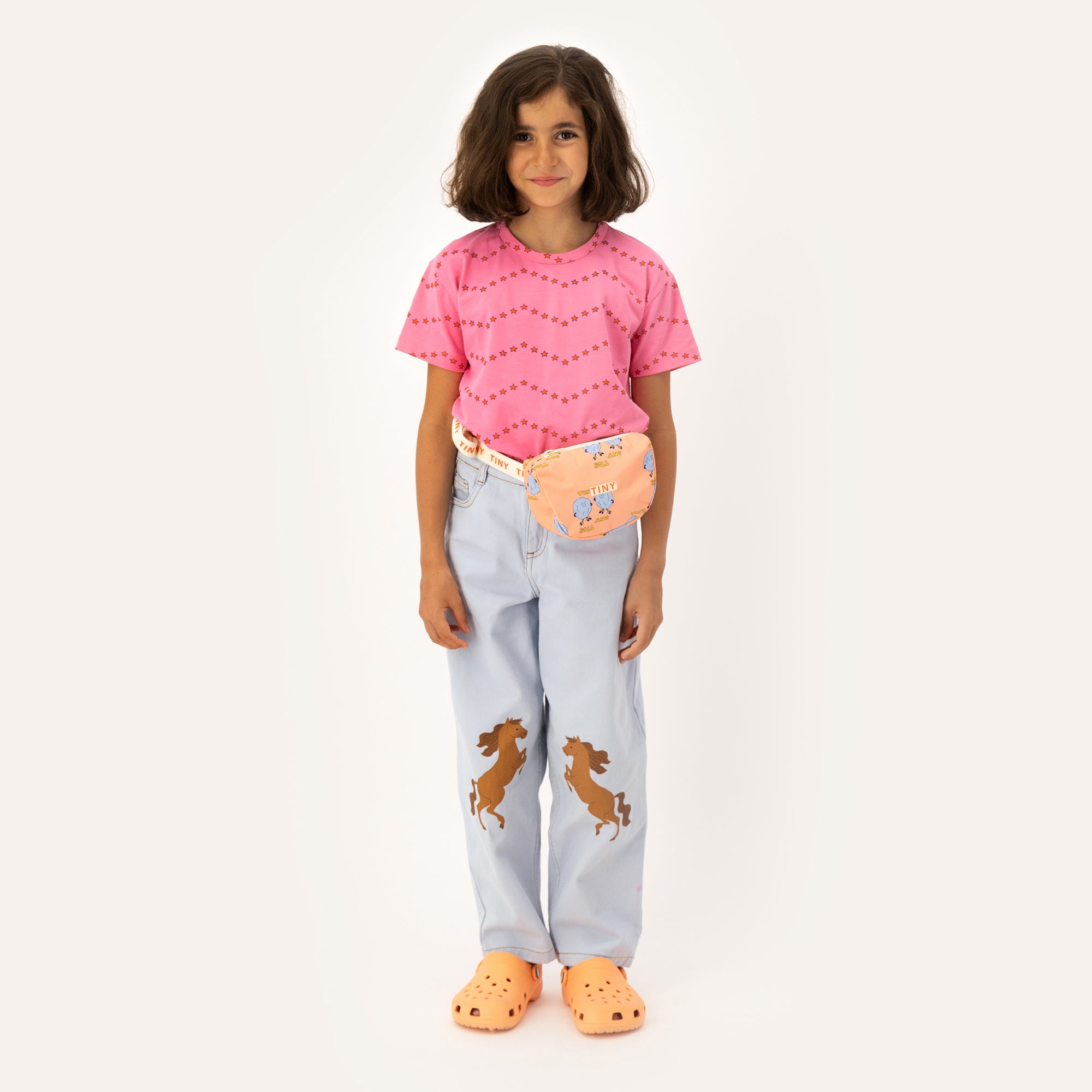 Girls Pink Star Cotton T-Shirt