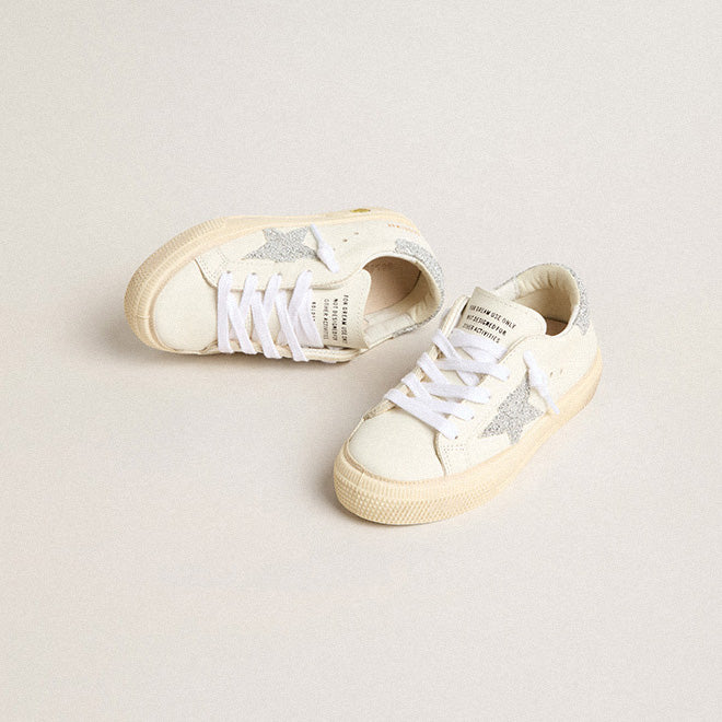 Boys & Girls White "MAY" Shoes