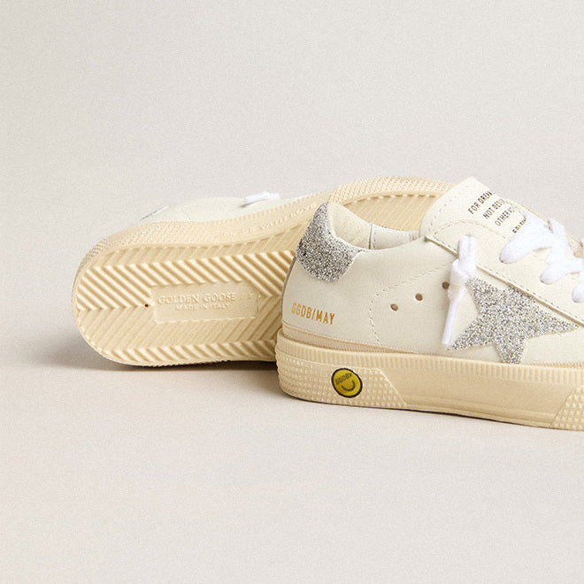 Boys & Girls White "MAY" Shoes