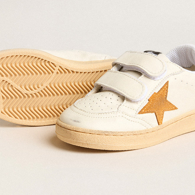 Boys & Girls White "BALL STAR" Shoes