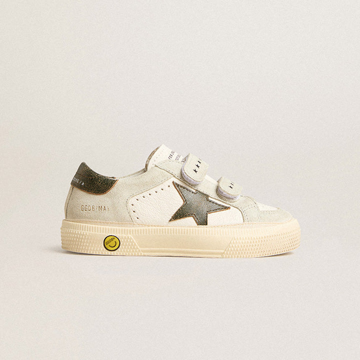 Boys & Girls White "MAY SCHOOL" Shoes