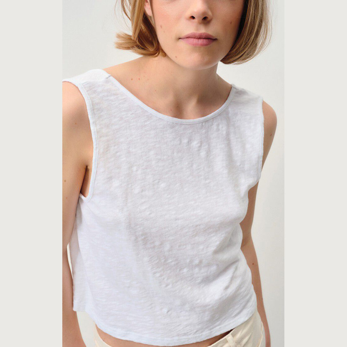 Women White Cotton Vest