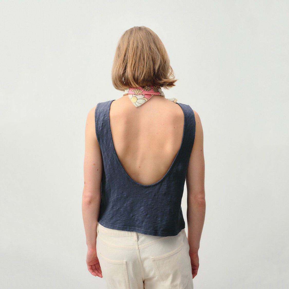 Women Navy Cotton Vest