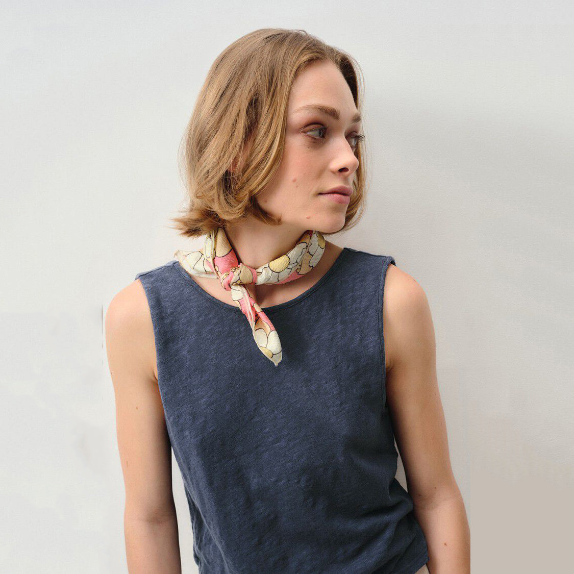 Women Navy Cotton Vest