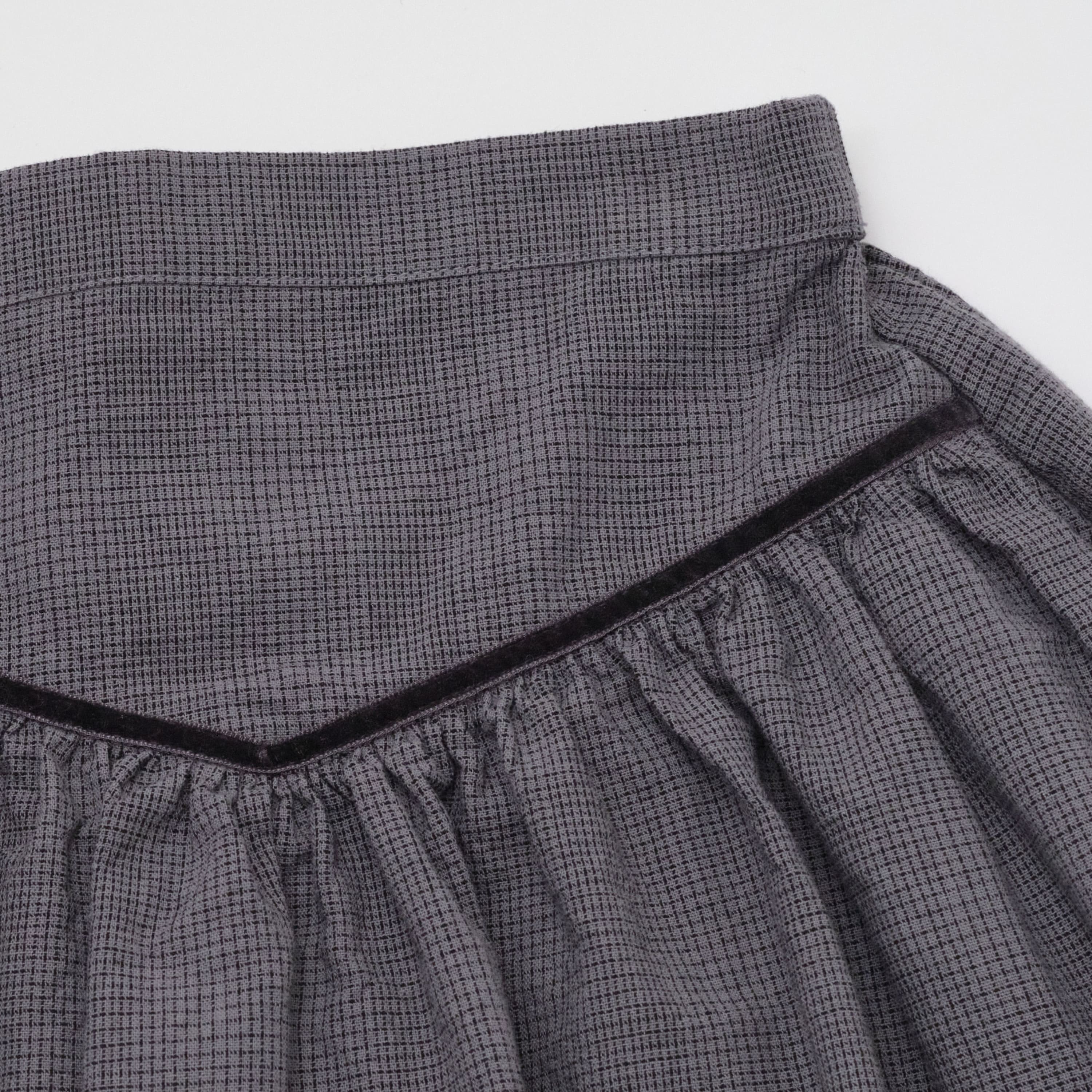 Girls Grey Check Cotton Skirt