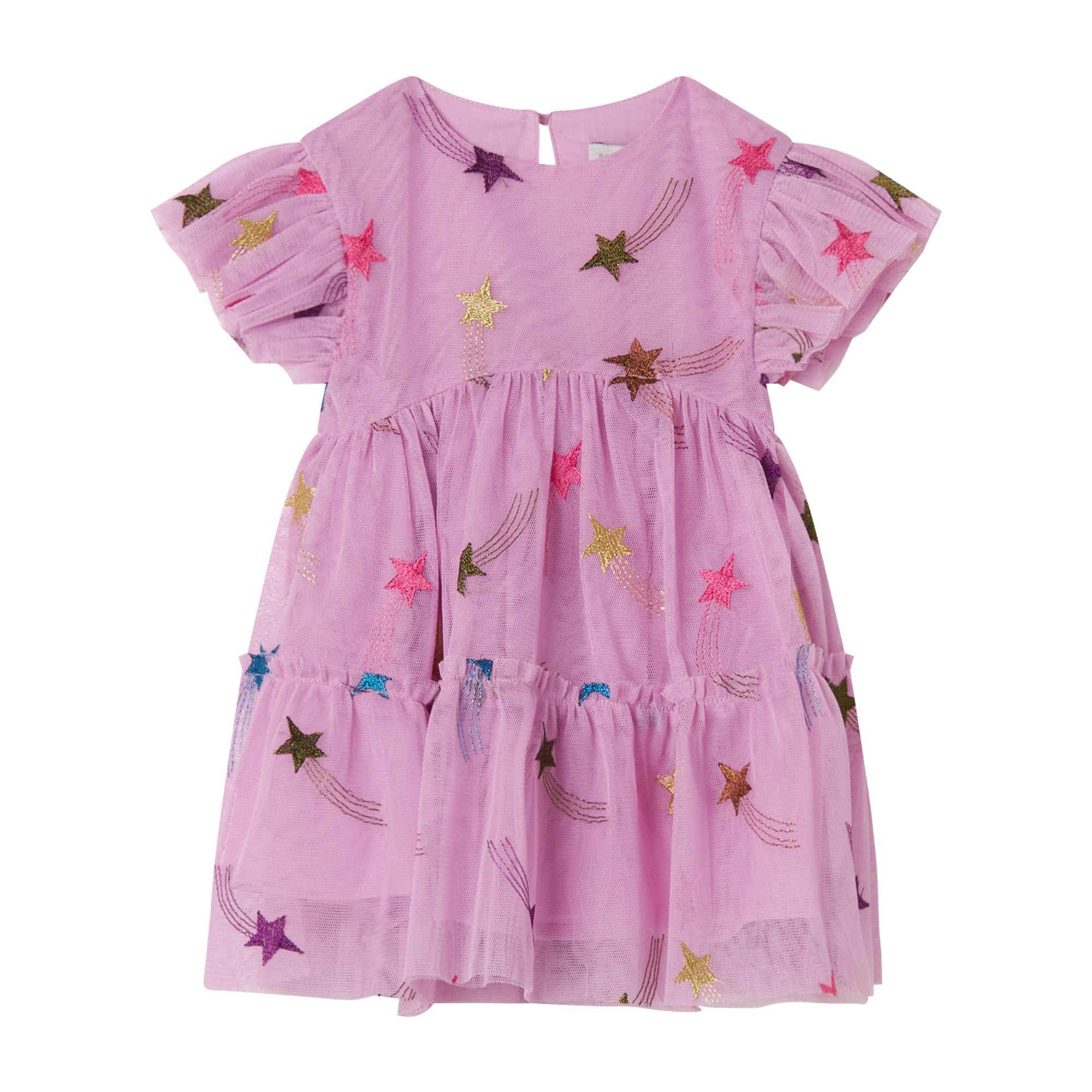 Baby Girls Pink Embroidered Tulle Dress