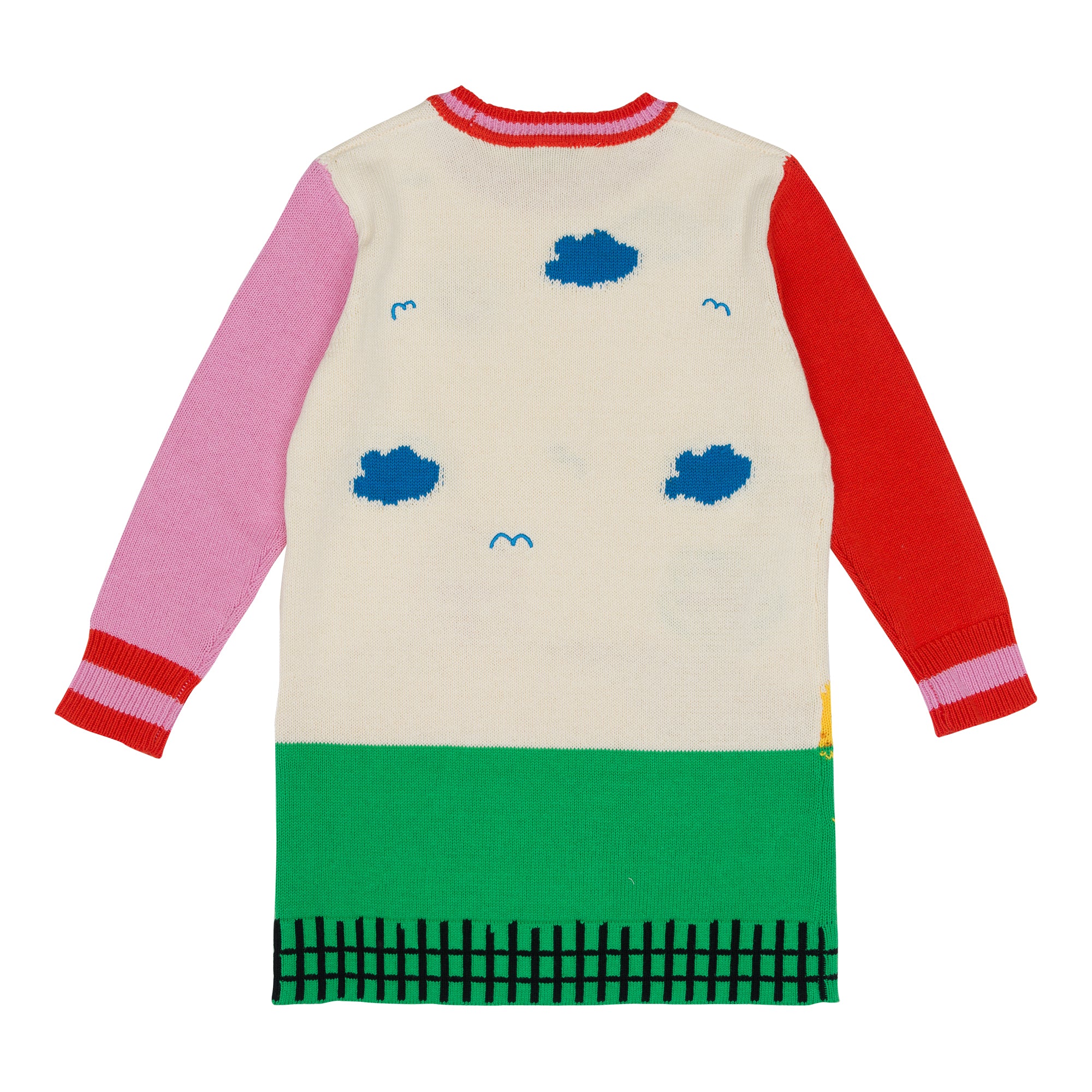 Girls Multicolor Jacquard Cotton Sweater