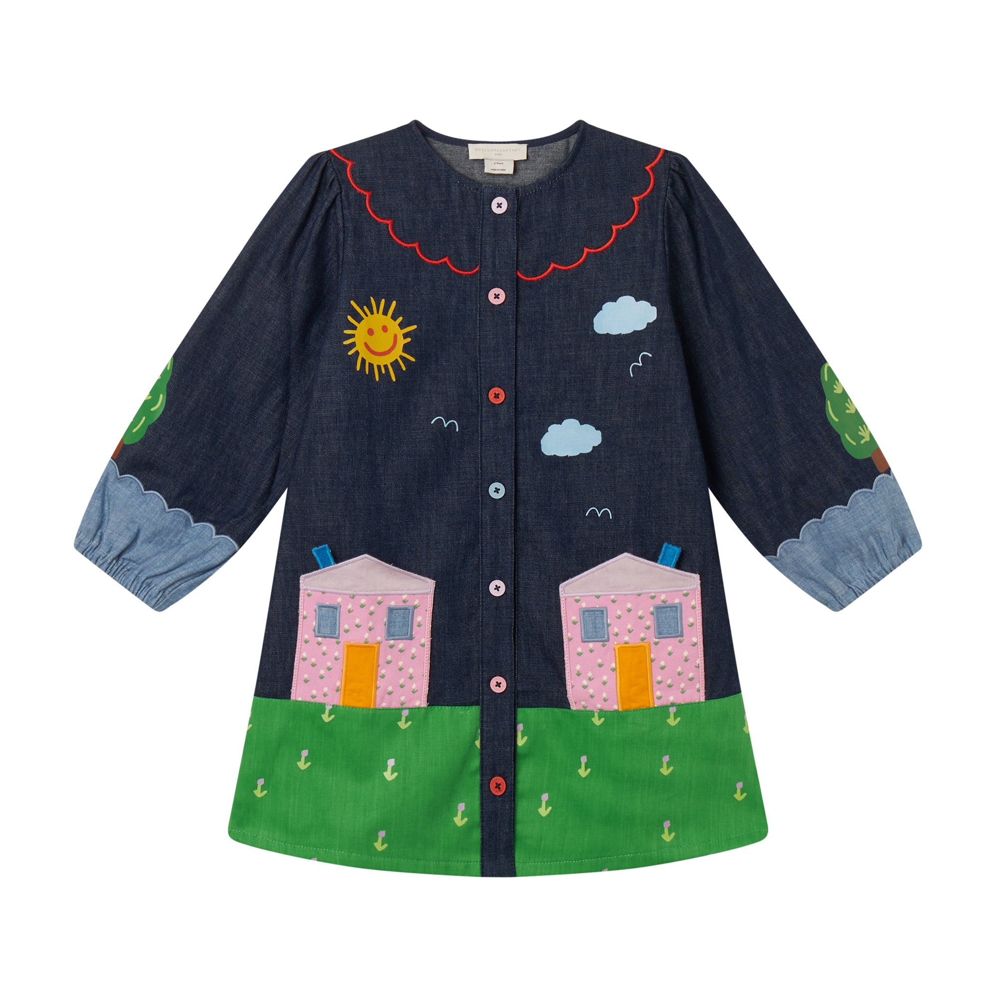 Girls Dark Blue Denim Dress