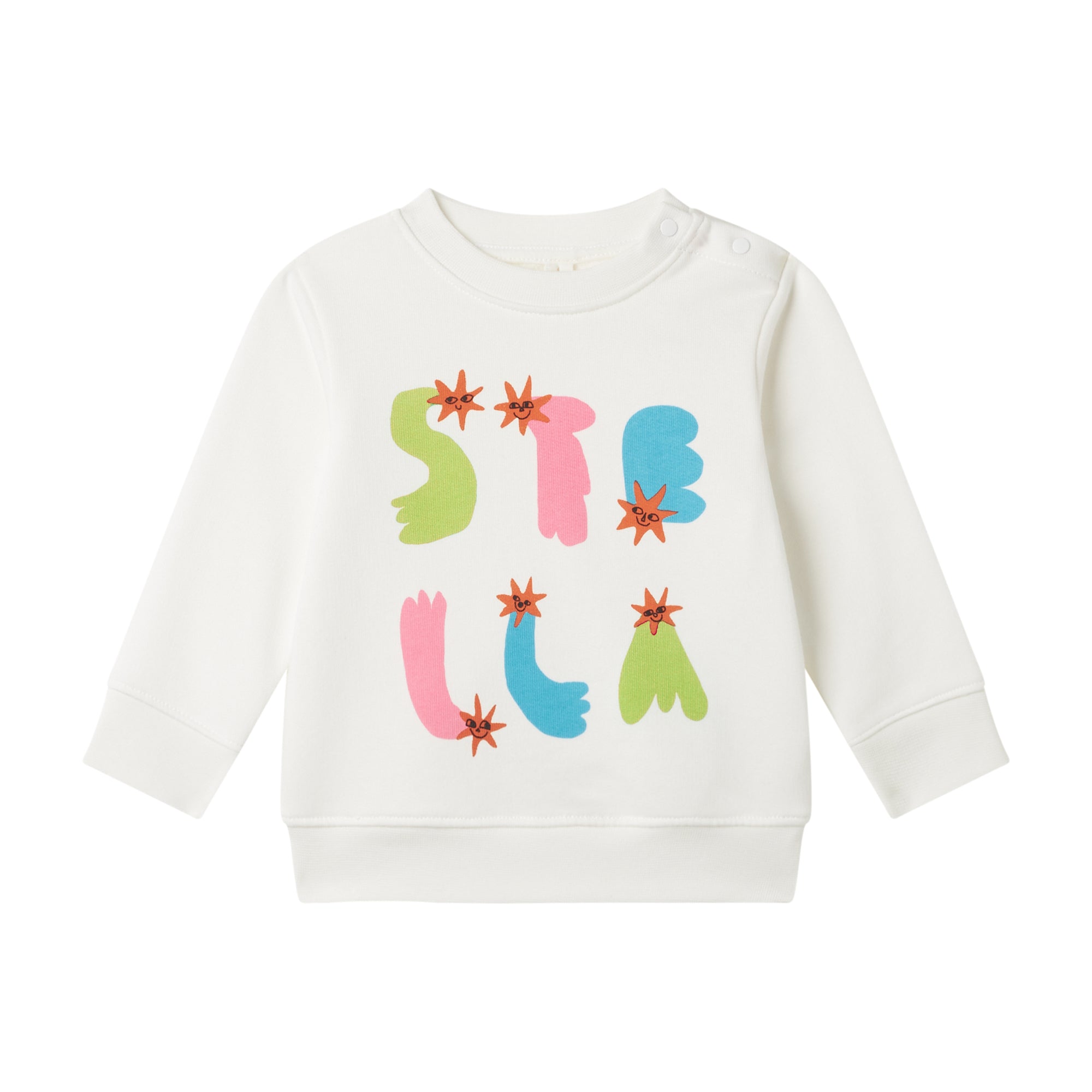 Baby Girls White Printed Cotton Sweatshirt