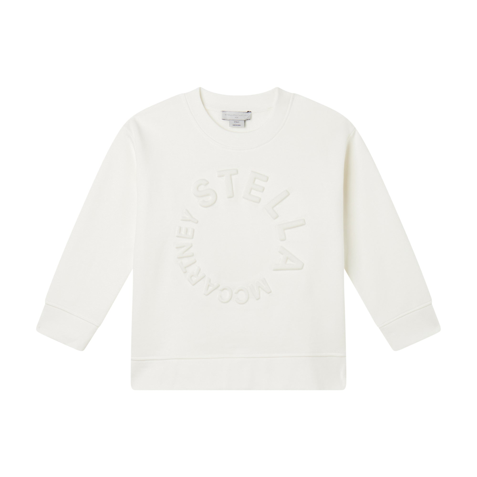 Boys White Logo Cotton Sweatshirt