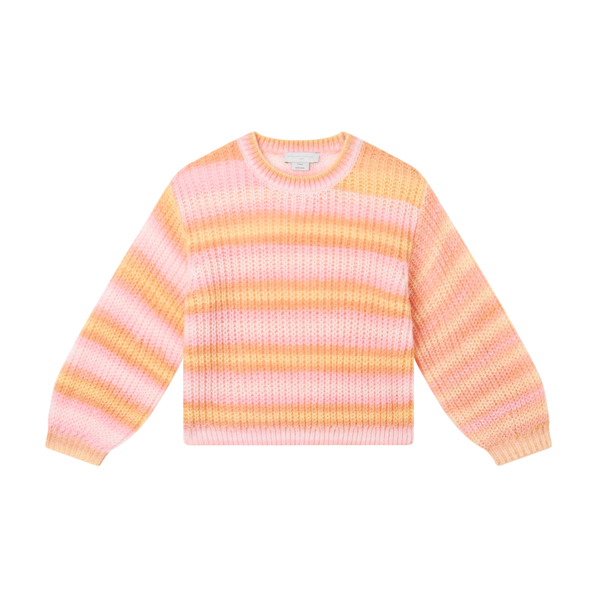 Girls Pink Stripes Knit Sweater