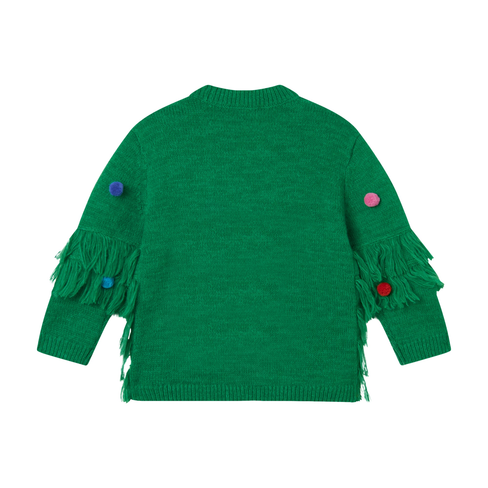 Girls Green Tassel Knit Cardigan