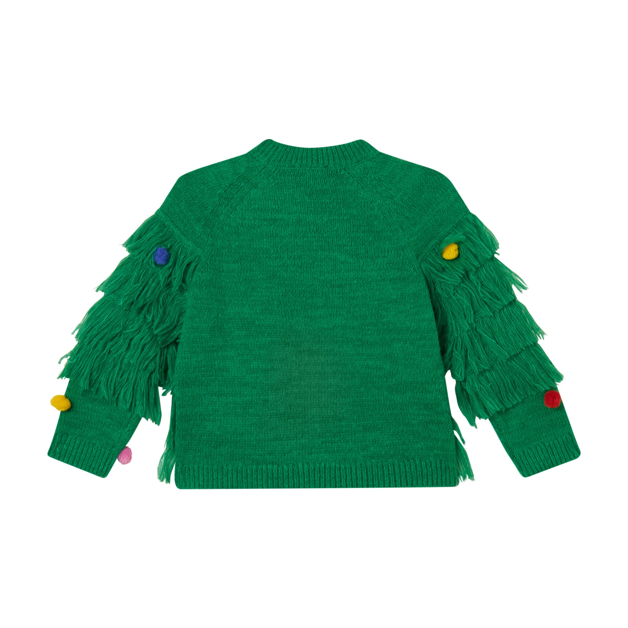 Girls Green Tassel Sweater