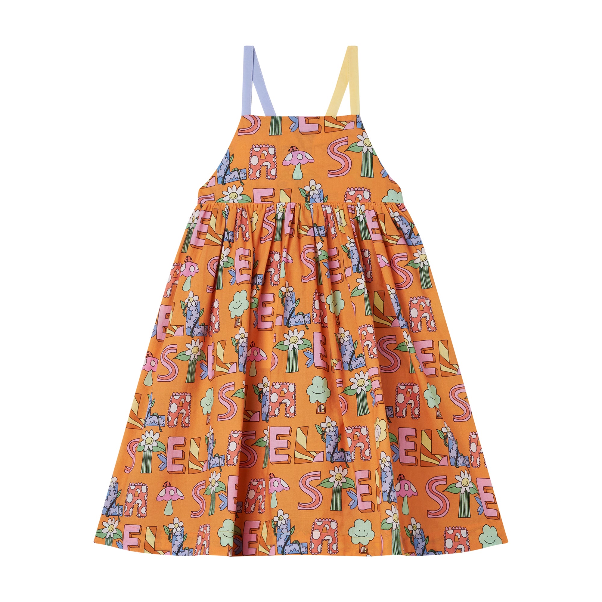 Girls Orange Fairy Cotton Dress