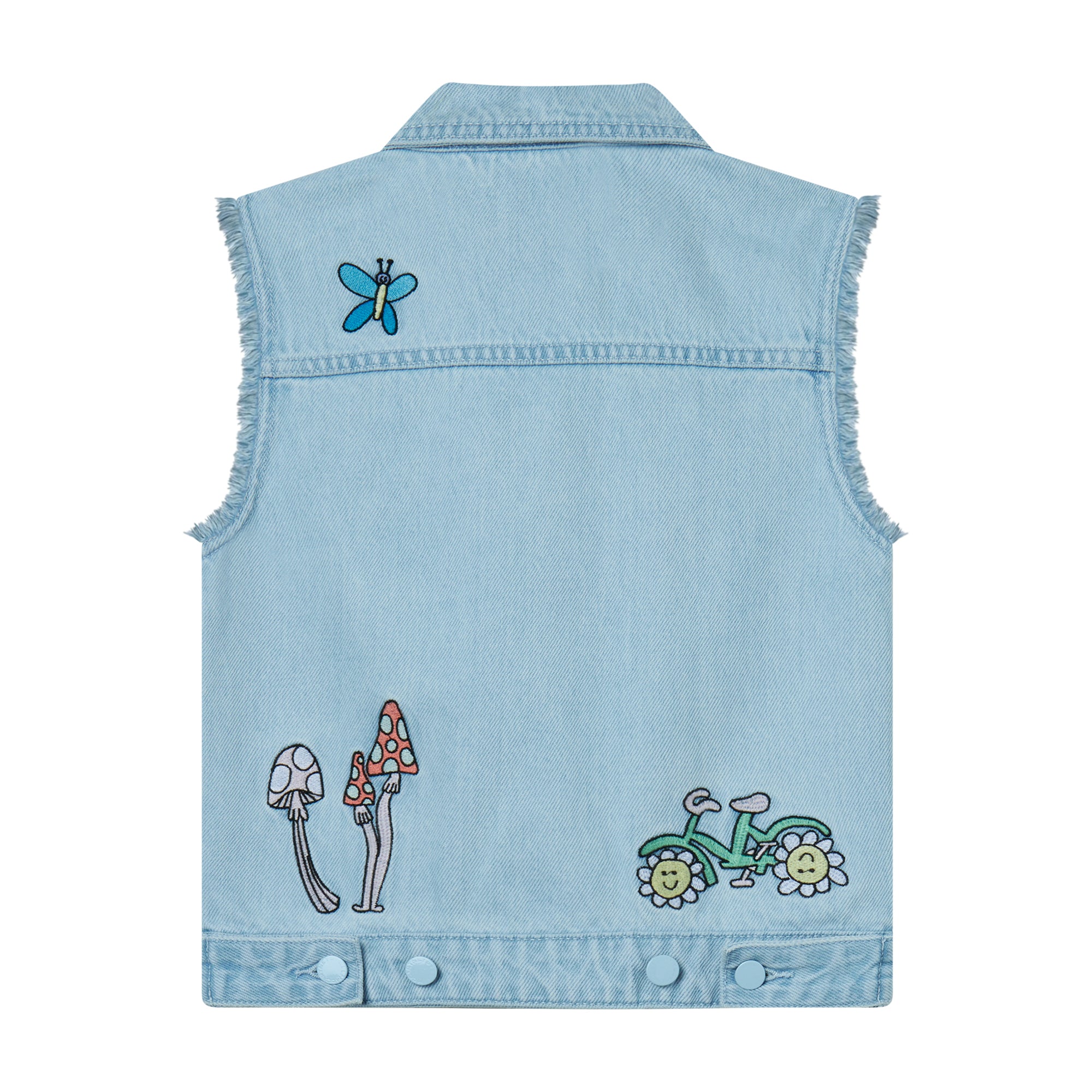 Girls Light Blue Denim Gilet