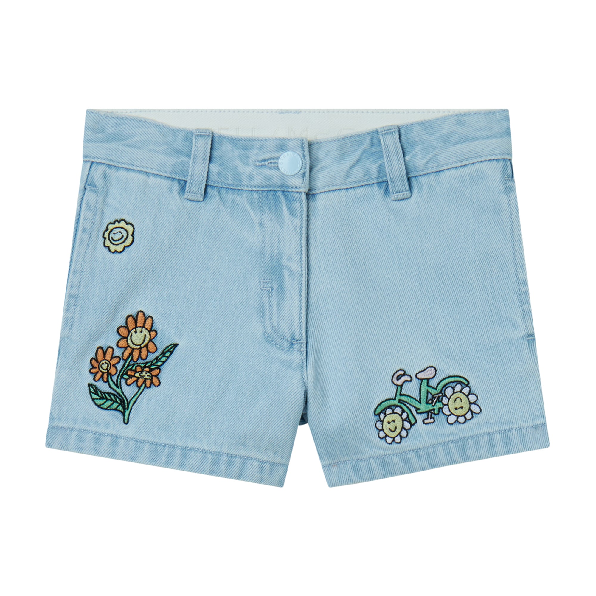 Girls Light Blue Denim Shorts