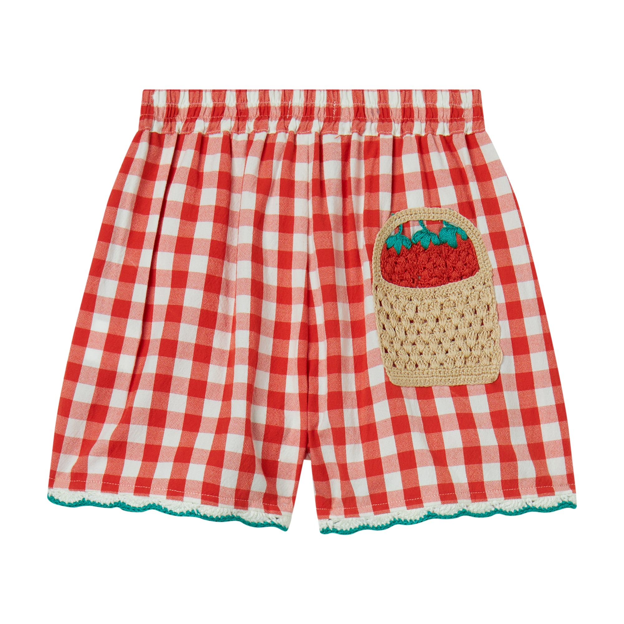 Girls Red Countryside Style Strawberry Shorts