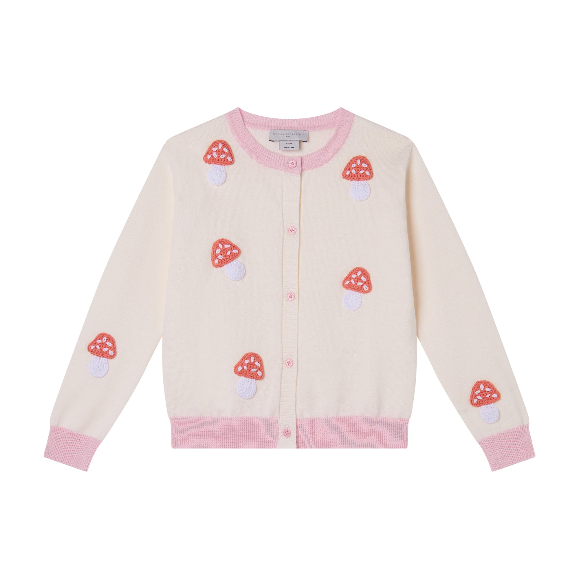 Girls Ivory Embroidered Cotton Cardigan