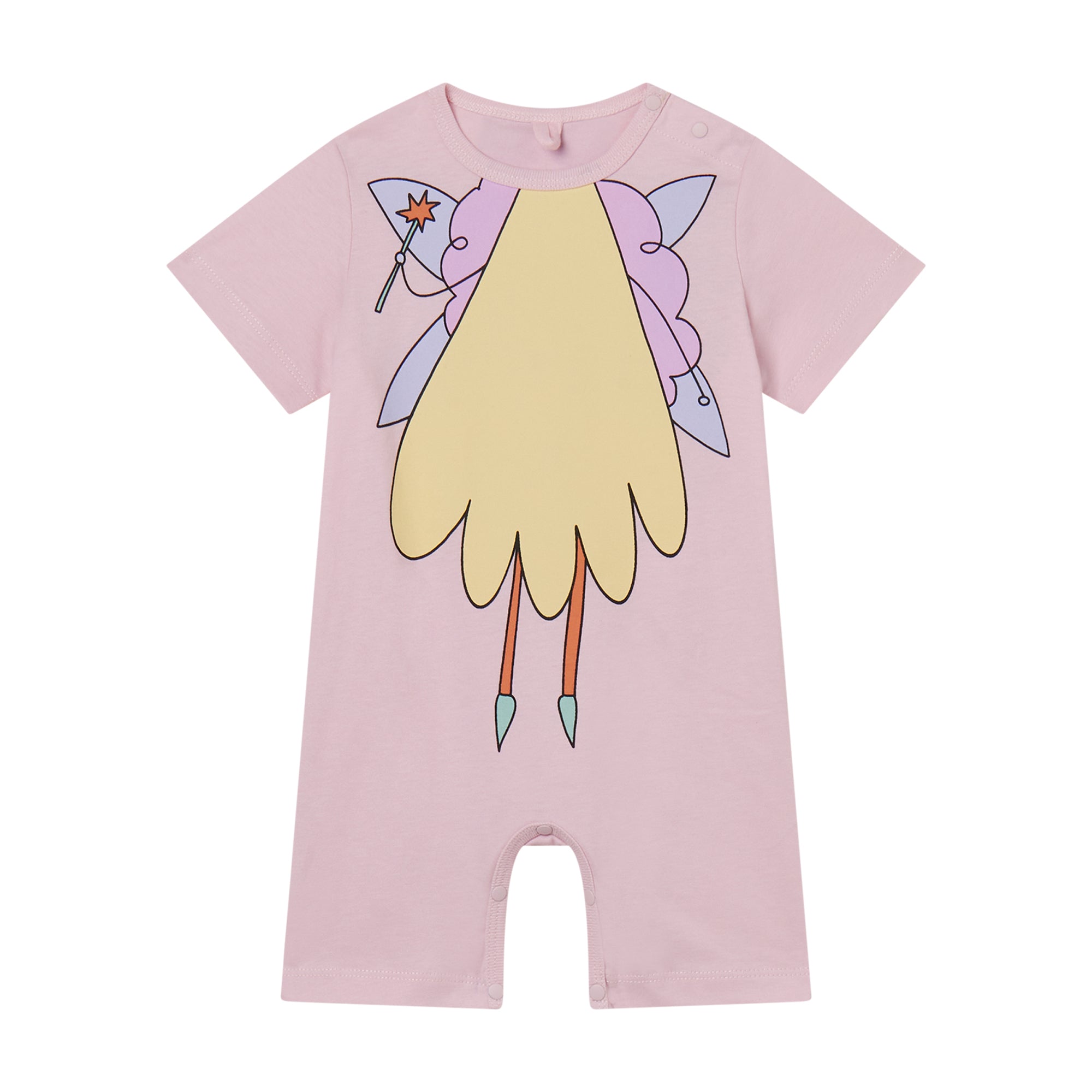 Baby Girls Pink Fairy Cotton Babysuit