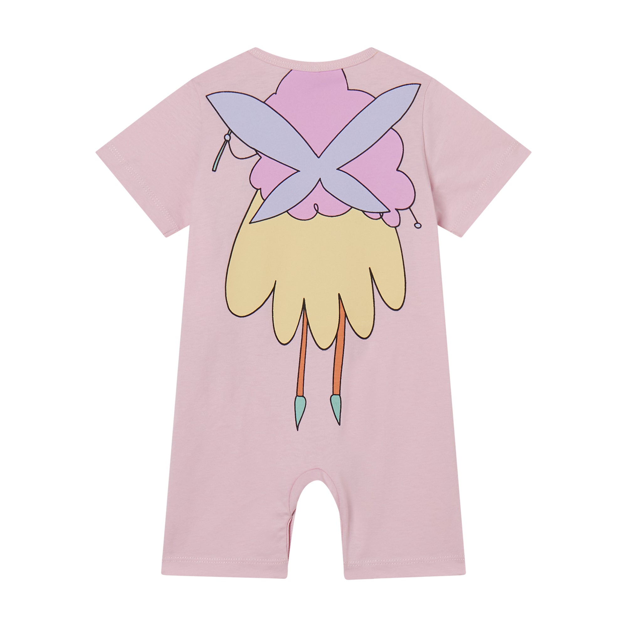 Baby Girls Pink Fairy Cotton Babysuit