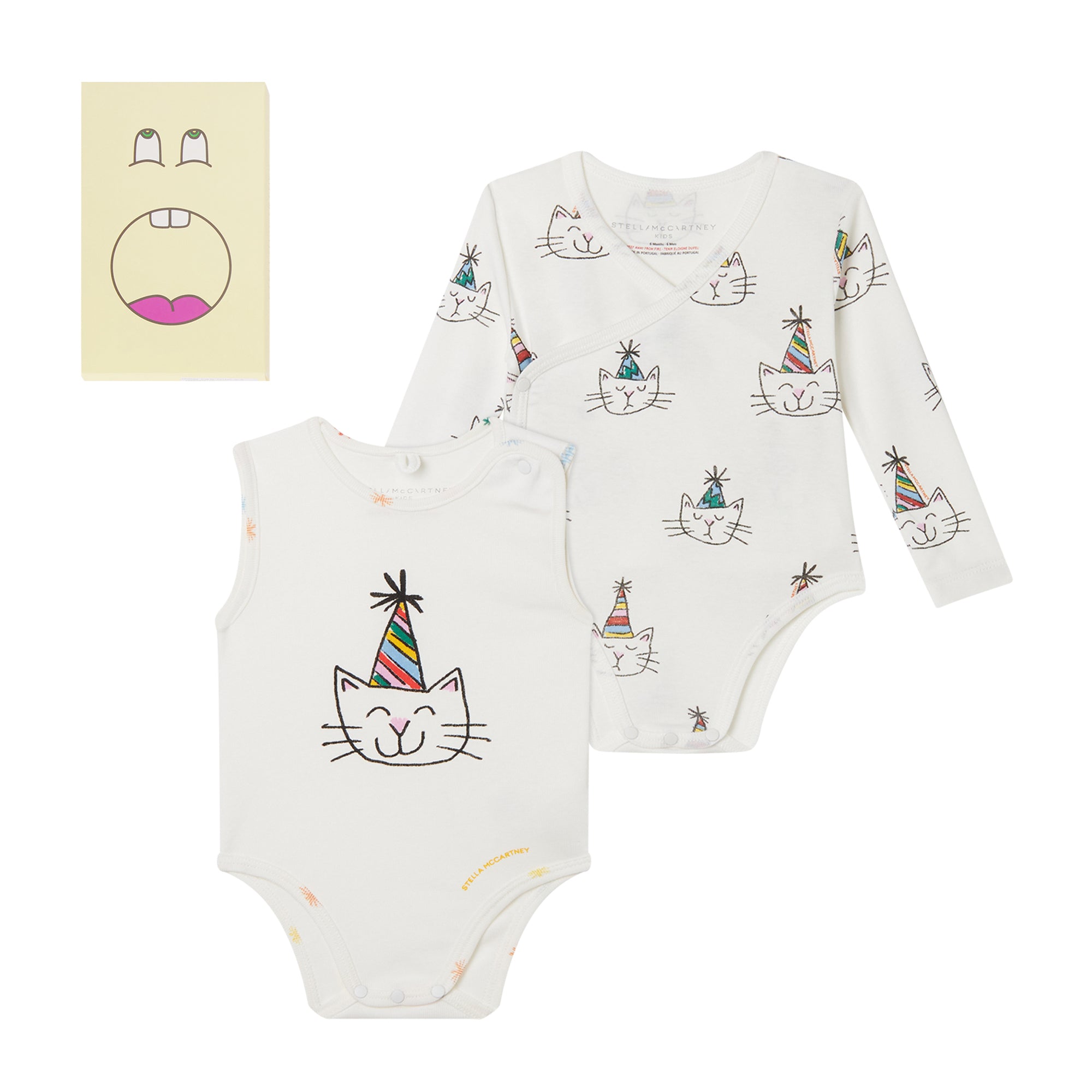 Baby Boys & Girls Ivory Printed Cotton Babysuit Set(2 Pack)