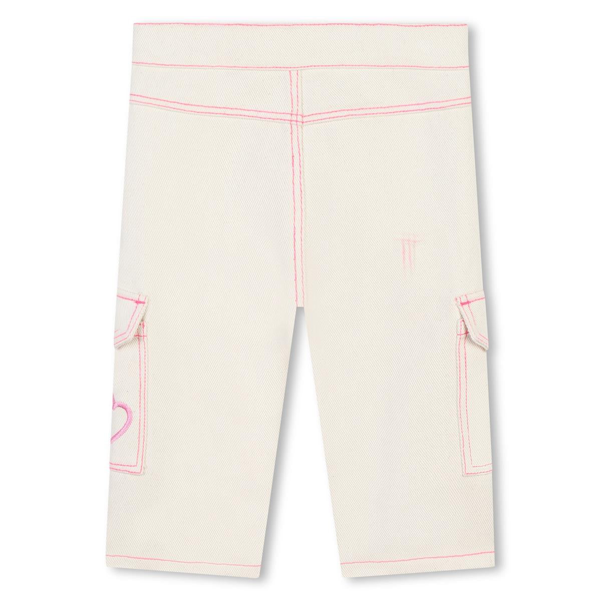 Baby Girls White Cotton Trousers