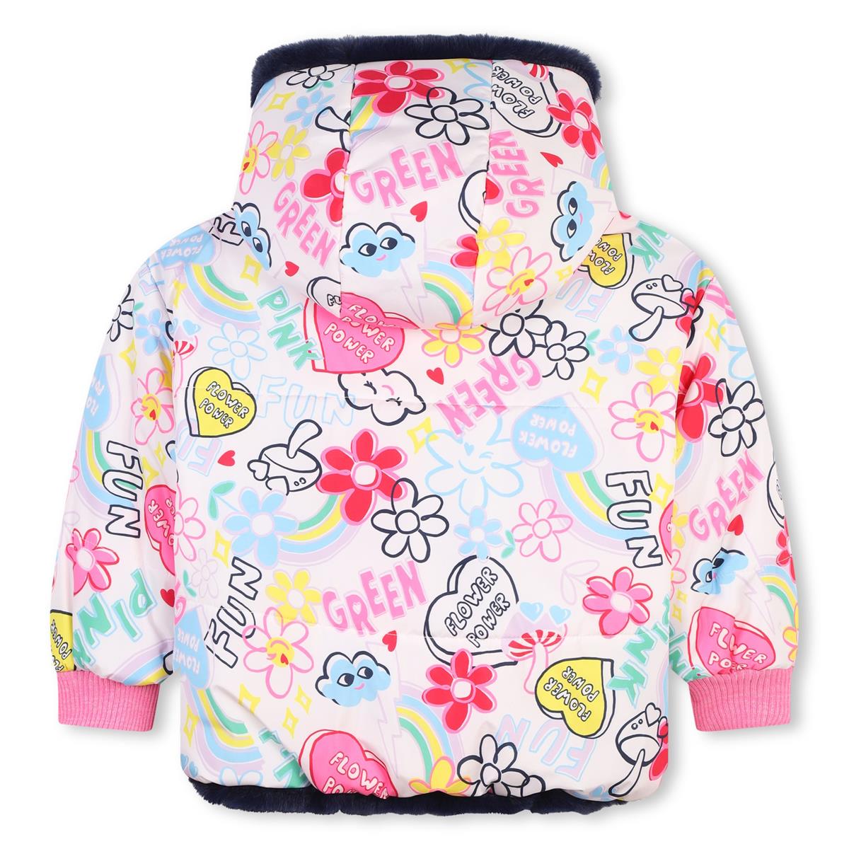 Girls Rose Printed Padded Jacket