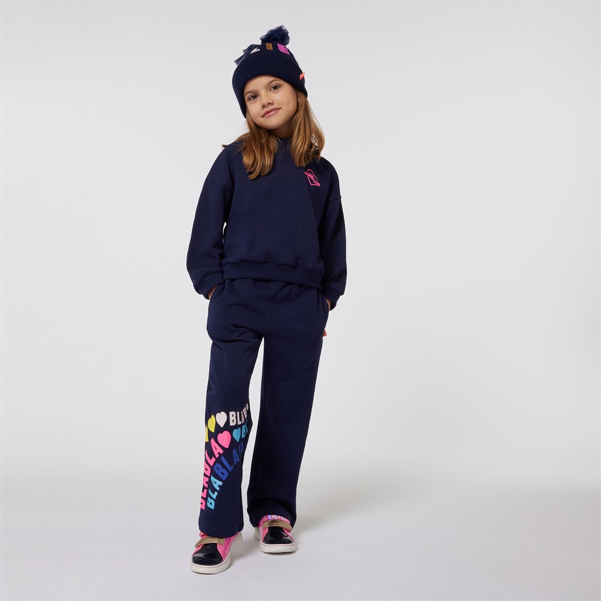 Girls Dark Blue Cotton Trousers