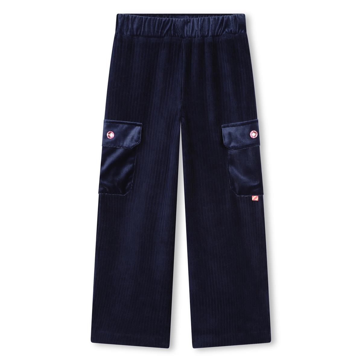 Girls Dark Blue Cotton Trousers