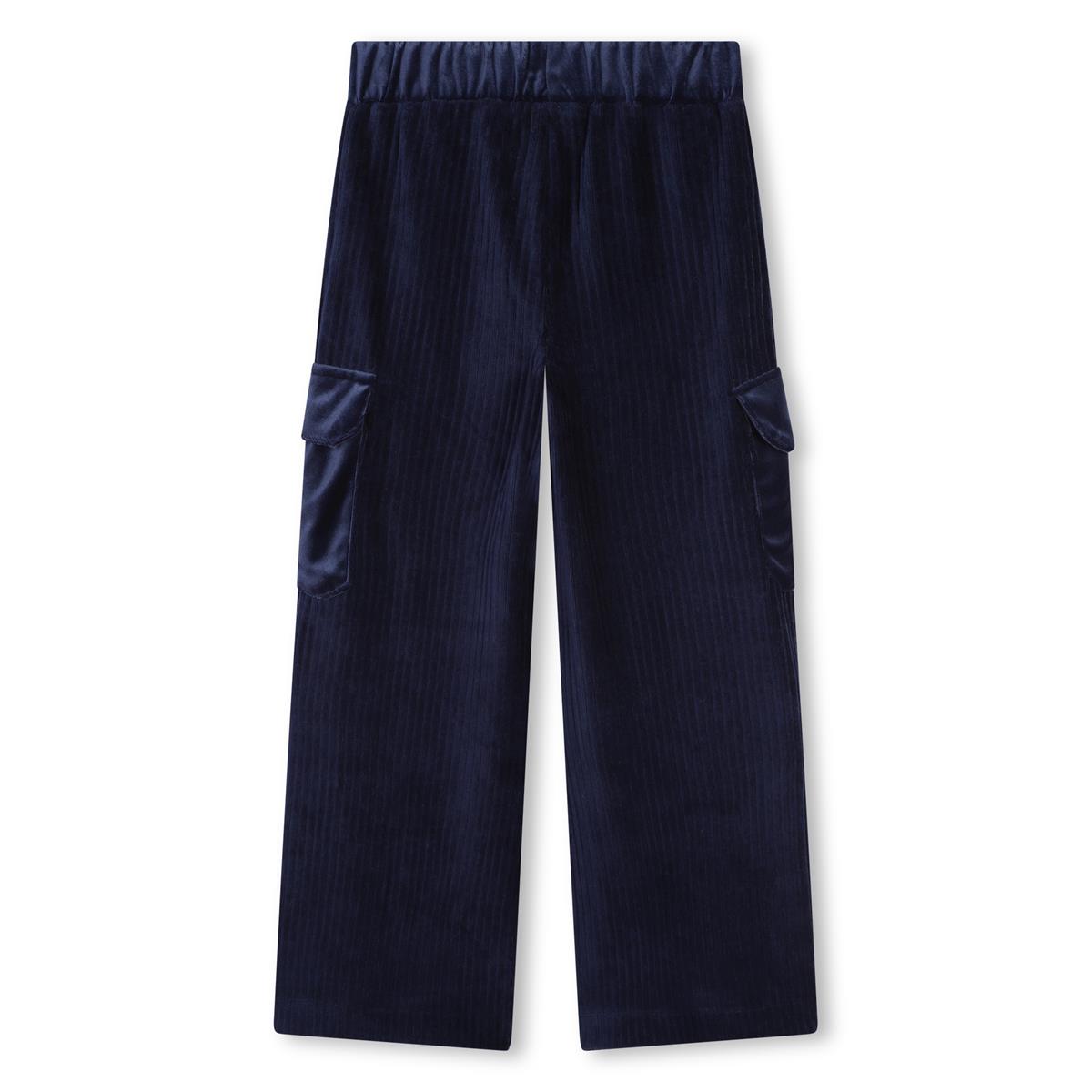 Girls Dark Blue Cotton Trousers