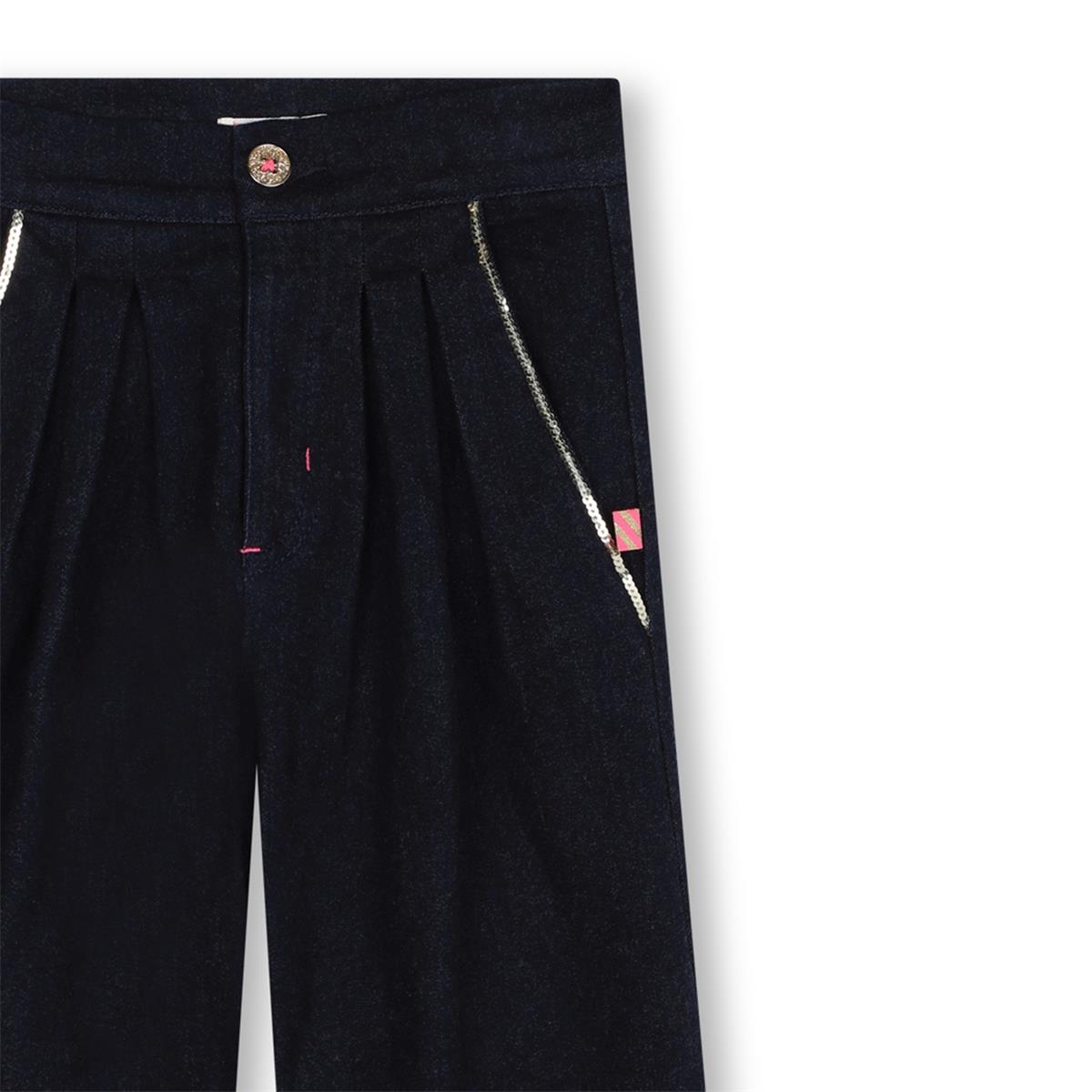 Girls Dark Blue Denim Trousers