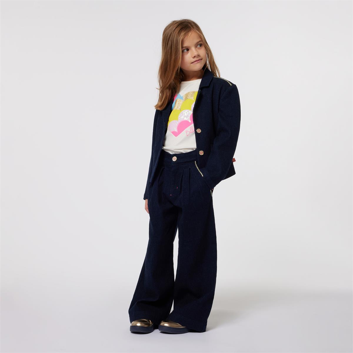 Girls Dark Blue Denim Trousers