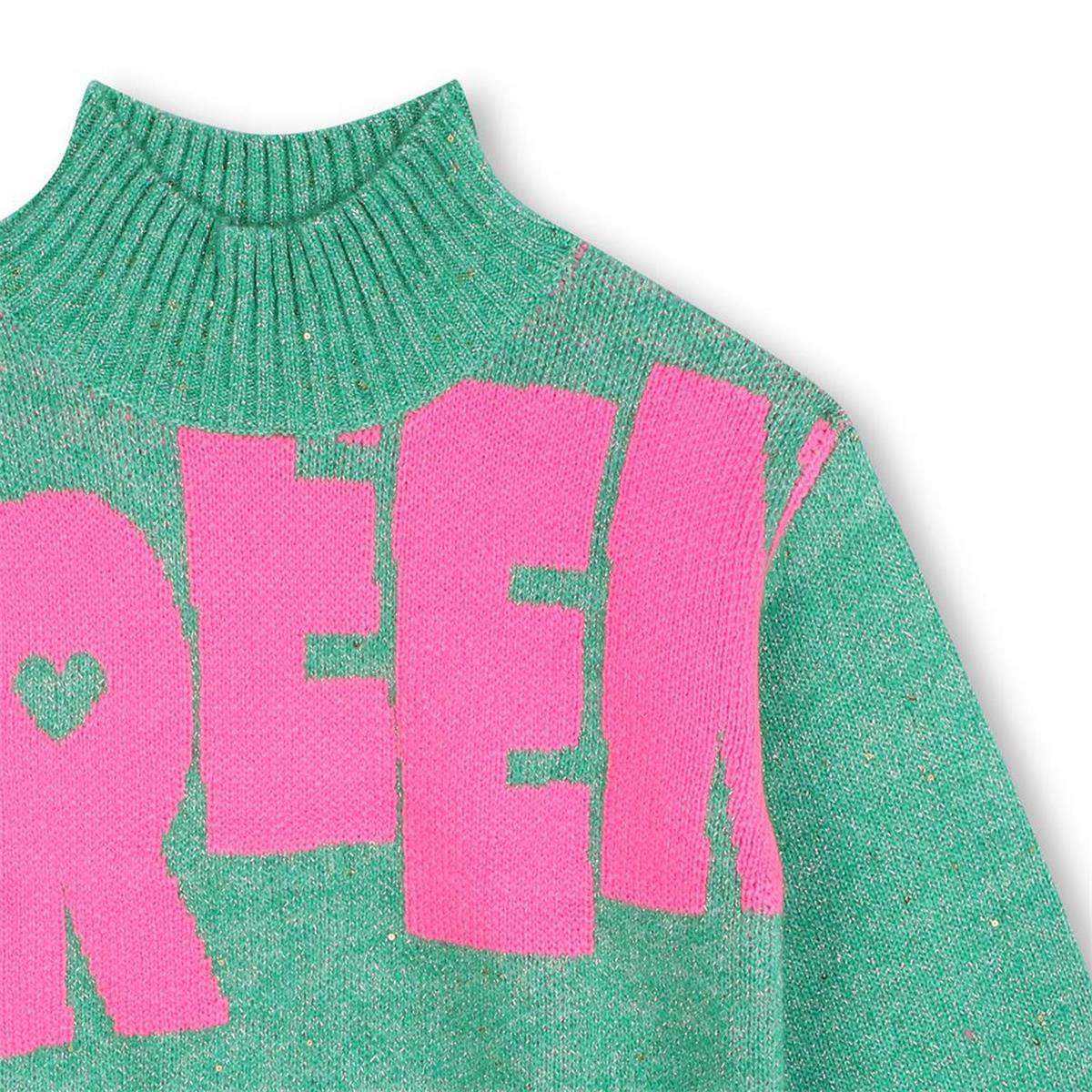 Girls Green Knit Sweater